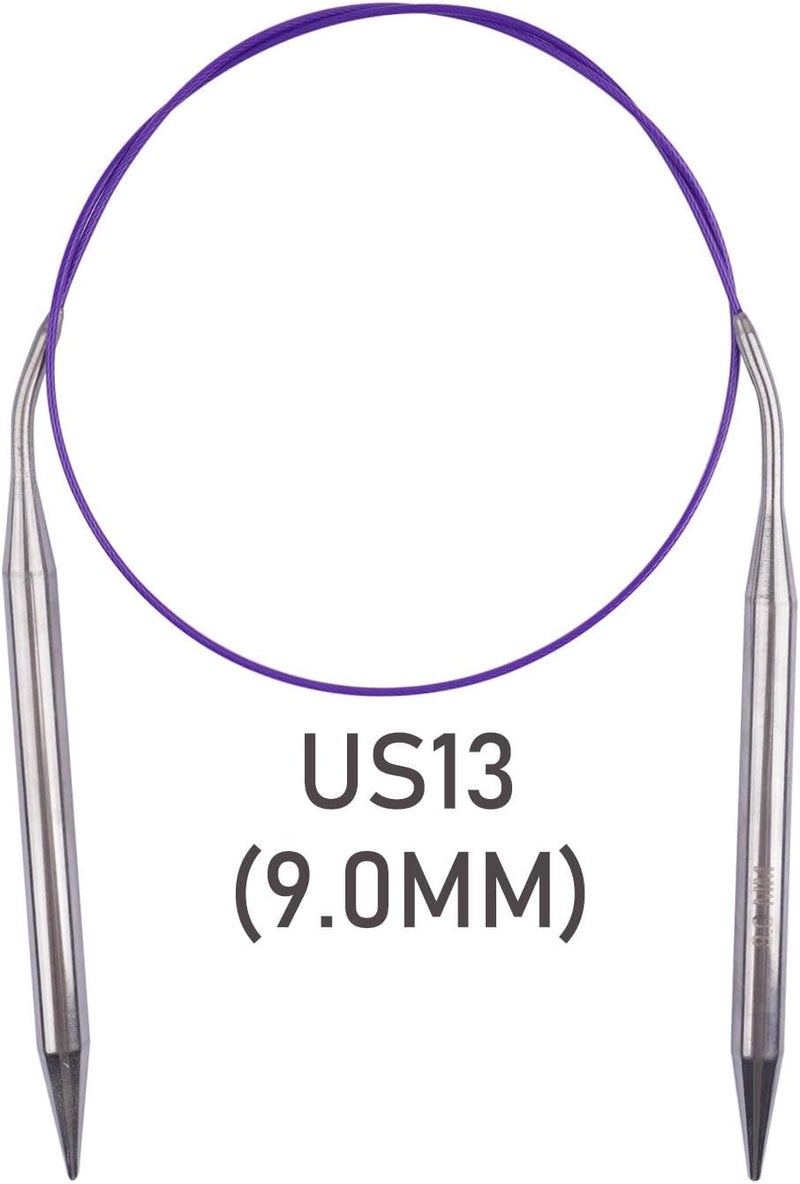 BsHooker Circular Knitting Needles 32inches/80cm,Size US 13(9mm) Stainless Steel Round Knitting Needles for Handmade Knitting DIY - Image 2